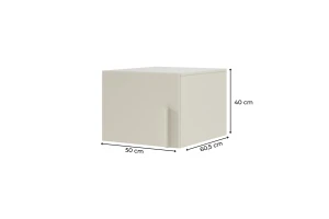 BRISSO BR5 kledingkast 50 cm 1-deurs, kasjmier, eiken Cremona, platinagrijs, met metalen grepen kinder meubels 24