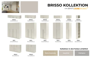 BRISSO BRK2 commode 120,5 cm breed met 4 laden en 1 deur, kasjmier, eiken Cremona, platinagrijs, met metalen grepen kinder meubels 24
