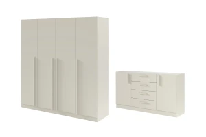 BRISSO A slaapkamer-set met 4-deurs kledingkast BR1 en commode BRK1 kinder meubels 24