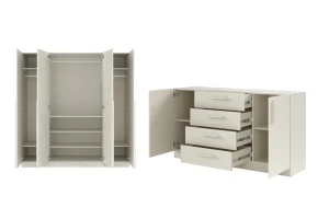 BRISSO A slaapkamer-set met 4-deurs kledingkast BR1 en commode BRK1 kinder meubels 24