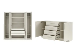 BRISSO A slaapkamer-set met 4-deurs kledingkast BR1 en commode BRK1 kinder meubels 24