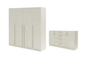 BRISSO A slaapkamer-set met 4-deurs kledingkast BR1 en commode BRK1 kinder meubels 24