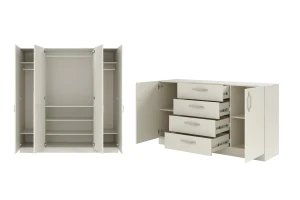 BRISSO A slaapkamer-set met 4-deurs kledingkast BR1 en commode BRK1 kinder meubels 24