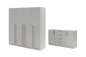 BRISSO A slaapkamer-set met 4-deurs kledingkast BR1 en commode BRK1 kinder meubels 24