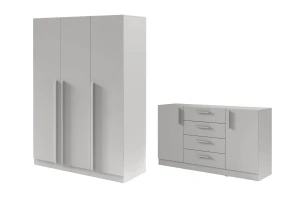 BRISSO B slaapkamer-set met 3-deurs kledingkast BR2 en commode BRK1 kinder meubels 24