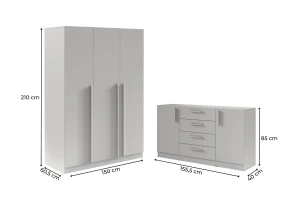 BRISSO B slaapkamer-set met 3-deurs kledingkast BR2 en commode BRK1 kinder meubels 24