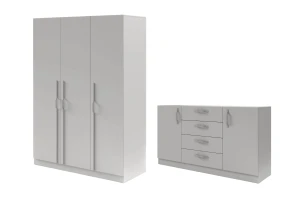 BRISSO B slaapkamer-set met 3-deurs kledingkast BR2 en commode BRK1 kinder meubels 24