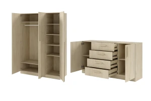 BRISSO B slaapkamer-set met 3-deurs kledingkast BR2 en commode BRK1 kinder meubels 24