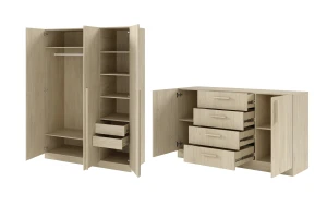 BRISSO B slaapkamer-set met 3-deurs kledingkast BR2 en commode BRK1 kinder meubels 24
