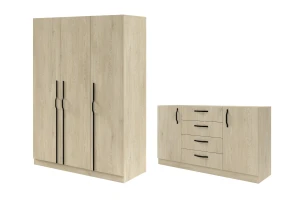 BRISSO B slaapkamer-set met 3-deurs kledingkast BR2 en commode BRK1 kinder meubels 24