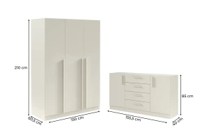 BRISSO B slaapkamer-set met 3-deurs kledingkast BR2 en commode BRK1 kinder meubels 24