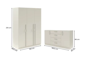 BRISSO B slaapkamer-set met 3-deurs kledingkast BR2 en commode BRK1 kinder meubels 24