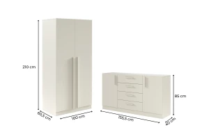 BRISSO C slaapkamer-set met 2-deurs kledingkast BR3 en commode BRK1 kinder meubels 24
