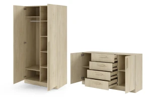 BRISSO C slaapkamer-set met 2-deurs kledingkast BR3 en commode BRK1 kinder meubels 24