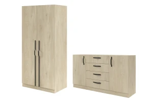 BRISSO C slaapkamer-set met 2-deurs kledingkast BR3 en commode BRK1 kinder meubels 24