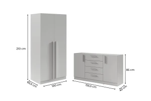 BRISSO C slaapkamer-set met 2-deurs kledingkast BR3 en commode BRK1 kinder meubels 24