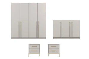 MIRELO D slaapkamer-set met 4- of 6-deurs kledingkast, 3-deurs commode & commodes kinder meubels 24