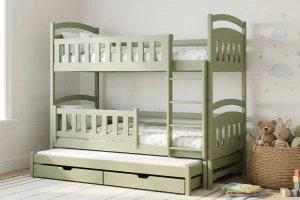 MIA 3-persoons Stapelbed 90x200 olijfgroen Kinder Meubels 24 