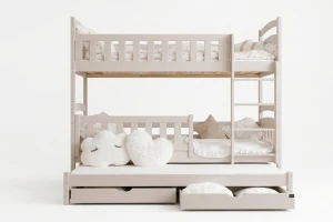 MIA 3-persoons Stapelbed 90x200 kasjmier Kinder Meubels 24  