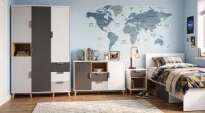 JUSTIN 1 Kinderkamermeubels met Kledingkast Kinder Meubels 24