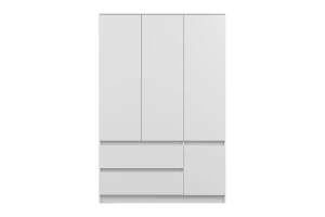 SIMO 02 kinderkledingkast in wit, 90 cm breed, met 2 lades Kinder Meubels 24