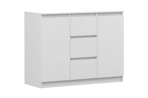 SIMO 04 commode in wit, 120 cm, 2 deuren, 3 lades, SIMO-collectie Kinder Meubels 24