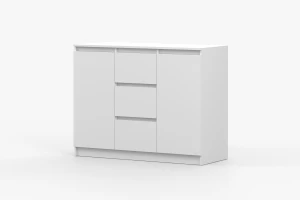 SIMO 04 commode in wit, 120 cm, 2 deuren, 3 lades, SIMO-collectie Kinder Meubels 24