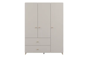 MARCO 01 kledingkast 120 cm kasjmier, 3-deurs, met 2 lades en kledingroede Kinder Meubels 24