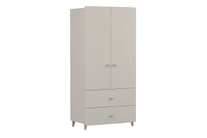 MARCO 02 kledingkast 90 cm kasjmier, 2-deurs, met 2 lades en kledingroede Kinder Meubels 24