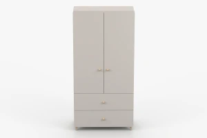 MARCO 02 kledingkast 90 cm kasjmier, 2-deurs, met 2 lades en kledingroede Kinder Meubels 24