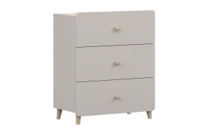 Commode MARCO 04 80 cm kasjmier met 3 lades, houten grepen en houten poten Kinder Meubels 24
