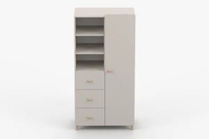 MARCO 05 kinderboekenkast boekenkast 80 cm kasjmier met 3 lades, 3 open vakken en 1 deur Kinder Meubels 24