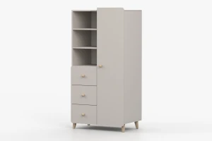 MARCO 05 kinderboekenkast boekenkast 80 cm kasjmier met 3 lades, 3 open vakken en 1 deur Kinder Meubels 24