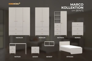 MARCO 06 tienerbed eenpersoonsbed kinderbed 90x200 cm in kasjmier Kinder Meubels 24