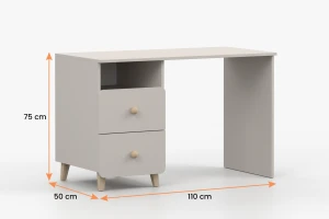MARCO A tienerkamerset kasjmier met kledingkast, bureau, commode en kinderbed Kinder Meubels 24