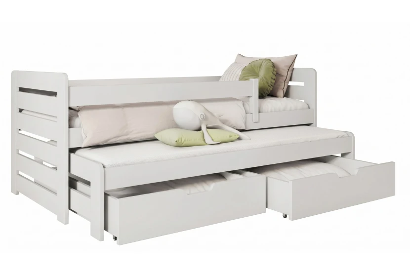 TED 80x180 Wit kinderbed uitschuifbed met lades Kinder Meubels 24