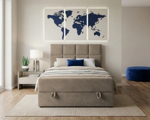 PETER 120x200 Riviera 16 Beige Boxspringbed Eenpersoonsbed Jeugdbed Kinder Meubels