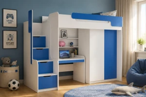 ARTHUR Eenpersoonsbed Hoogslaper met Trap Kinder Meubels 24