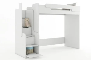 ARTHUR 90x200 Wit Hoogslaper Functioneel Bed Kinder Meubels