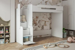 ARTHUR 90x200 Wit Hoogslaper Functioneel Bed Kinder Meubels