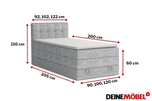 JUNG 2 120x200 Poso 38 Crème boxspringbed gestoffeerd bed compleetbed Kinder Meubels 24