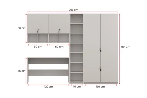 MANO A kinderkamerset tienerkamerset in kasjmier, modern & veel opbergruimte Kinder Meubels 24