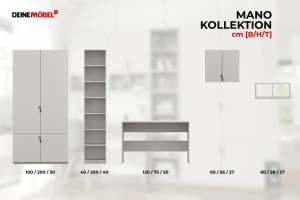 MANO A kinderkamerset tienerkamerset in kasjmier, modern & veel opbergruimte Kinder Meubels 24