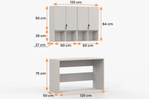 MANO B kinderkamerset tienerkamerset werkplekset in mat kasjmier Kinder Meubels 24