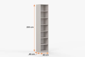 MANO staande kast in mat kasjmier, 40 cm breed, boekenkast Kinder Meubels 24