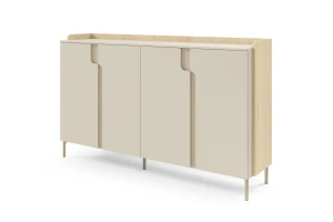Commode PAURO 06 4-deurs met legplanken, groot dressoir 183 cm breed Kinder Meubels 24