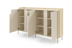 Commode PAURO 06 4-deurs met legplanken, groot dressoir 183 cm breed Kinder Meubels 24