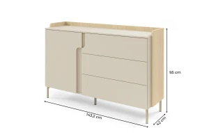 Commode PAURO 07 met lades en deur, modern dressoir 143 cm breed Kinder Meubels 24