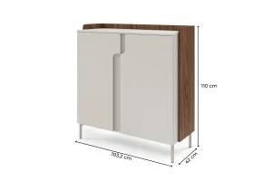 Commode PAURO 08 2-deurs met legplanken, compact dressoir 103 cm breed Kinder Meubels 24