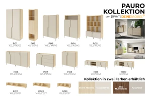 Kast PAURO 02 smal met deur en legplanken, moderne staande kast Kinder Meubels 24